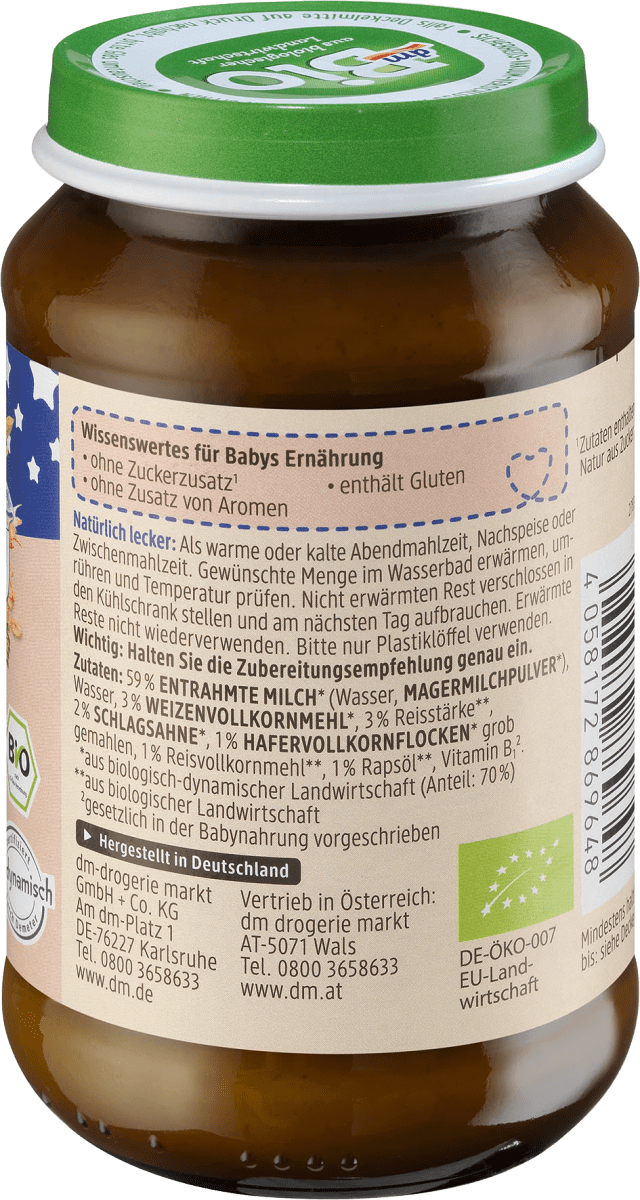 Abendbrei Milch 3-Korn ab 6. Monat, Demeter, 190 g