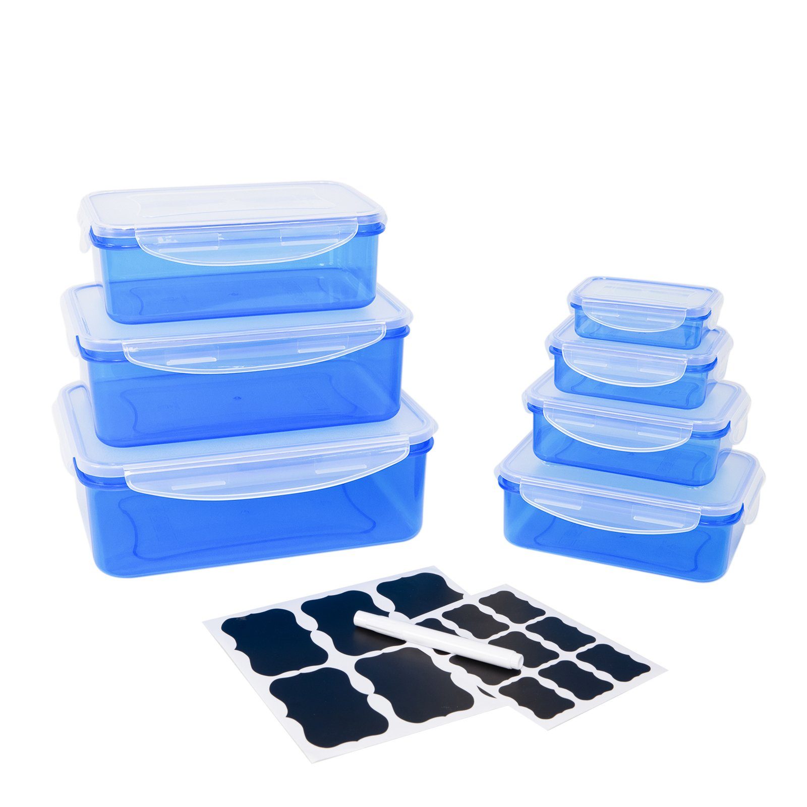 Plentyfy Frischhaltedose Frischesystem 14, Kunststoff, (Set, 14-tlg., 1x120ml, 1x240ml, 1x500ml, 1x1000ml, 1x1500ml, 1x2500ml, 1x3800ml), Frischhaltedose mit Deckel - Vorratsdosen Set