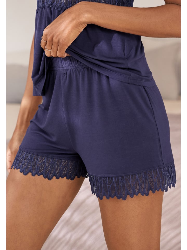 LASCANA Schlafshorts in nachtblau günstig kaufen 32/34