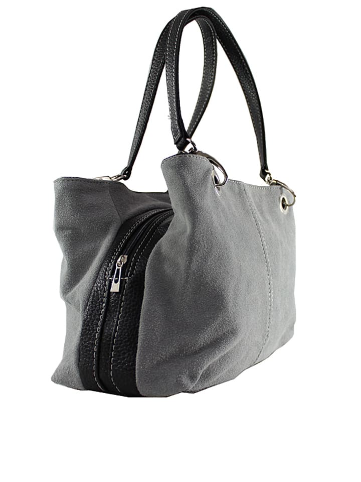 ORE10 Leder-Henkeltasche in Grau - (B)32 x (H)20 x (T)14 cm günstig kaufen onesize