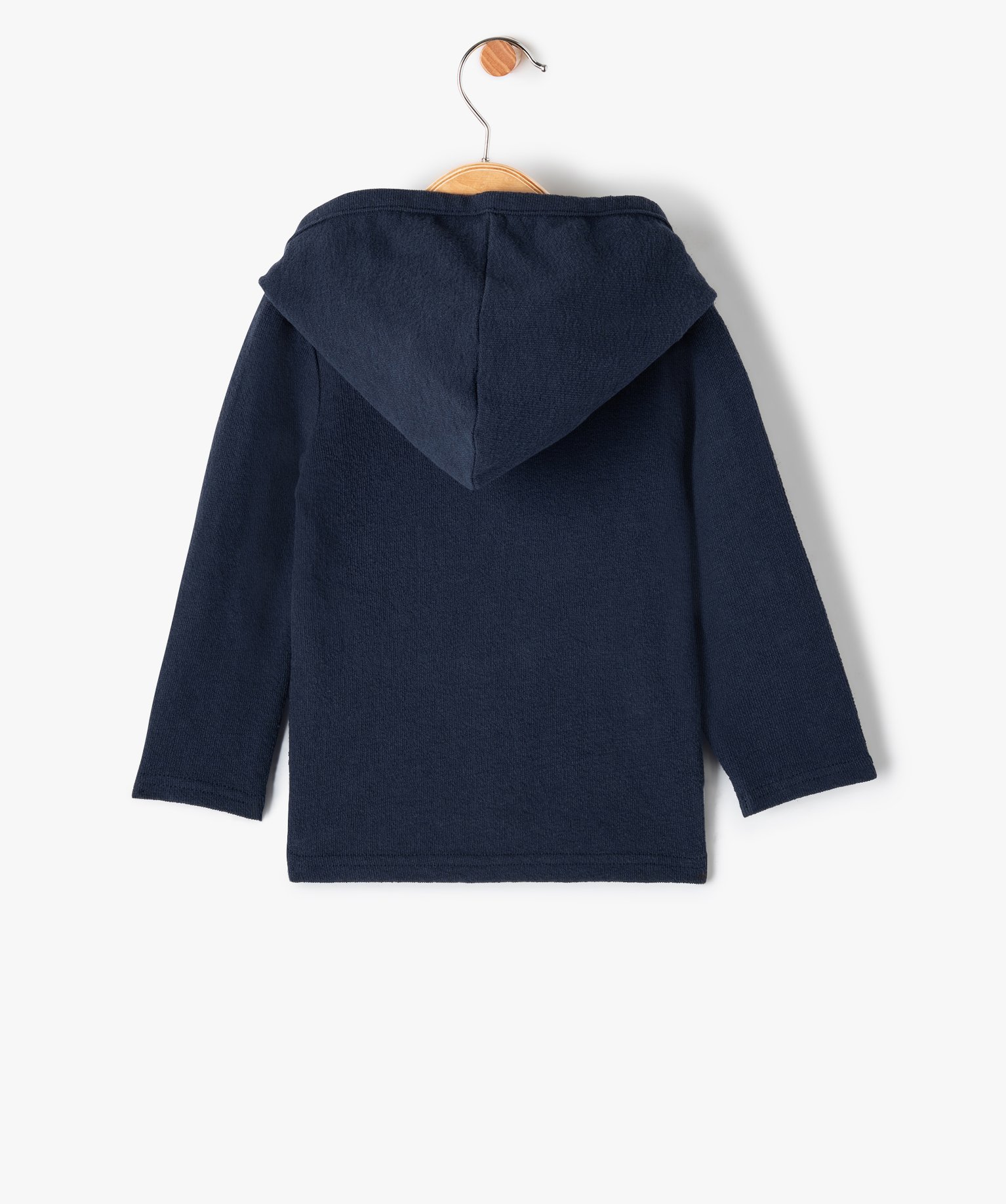 Tee-shirt bébé Garçon à capuche et manches longues en ma... marine | GEMO