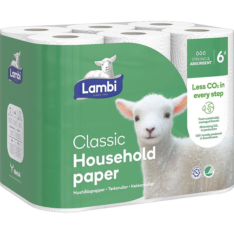 Lambi Kjøkkenpapir 6-pk hvit Lambi