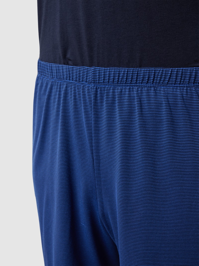 Pyjama in Two-Tone-Machart in marineblau