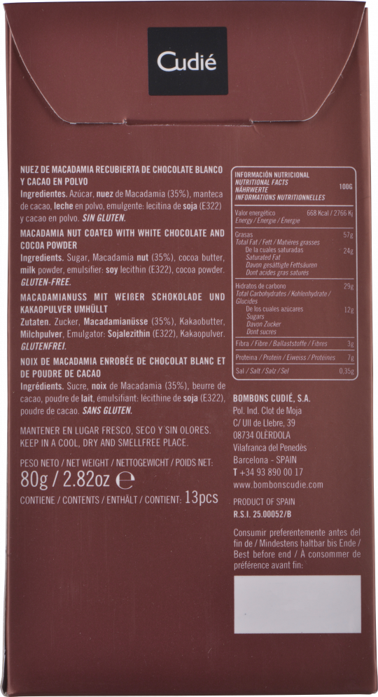 Cudié Macadamia 80g