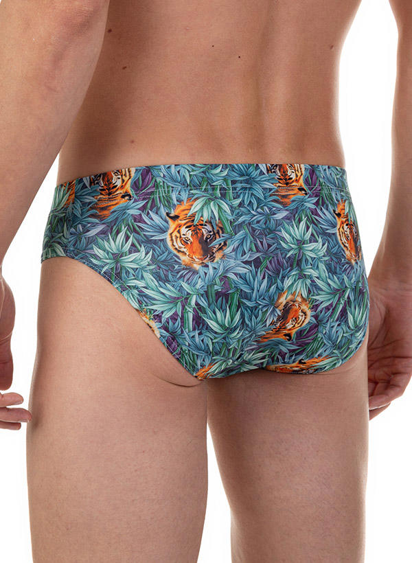 bruno banani, Slip, Mikrofaser-Stretch, grün-orange gemustert