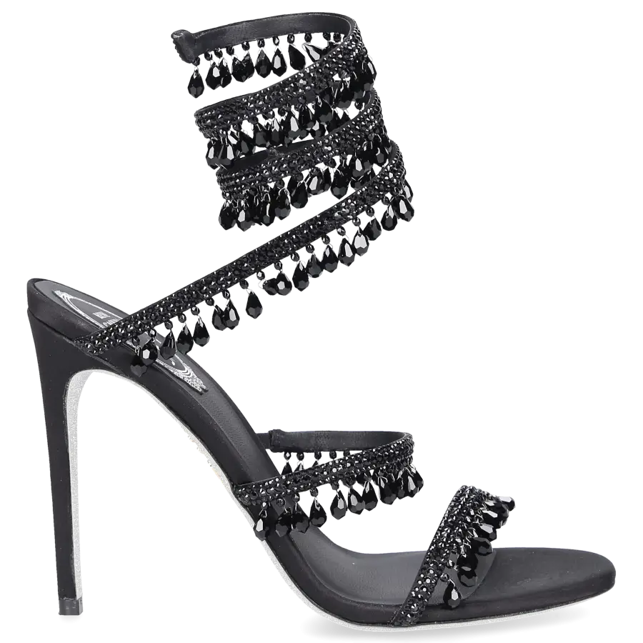 Rene Caovilla - Sandalen CHANDELIER Satin - schwarz