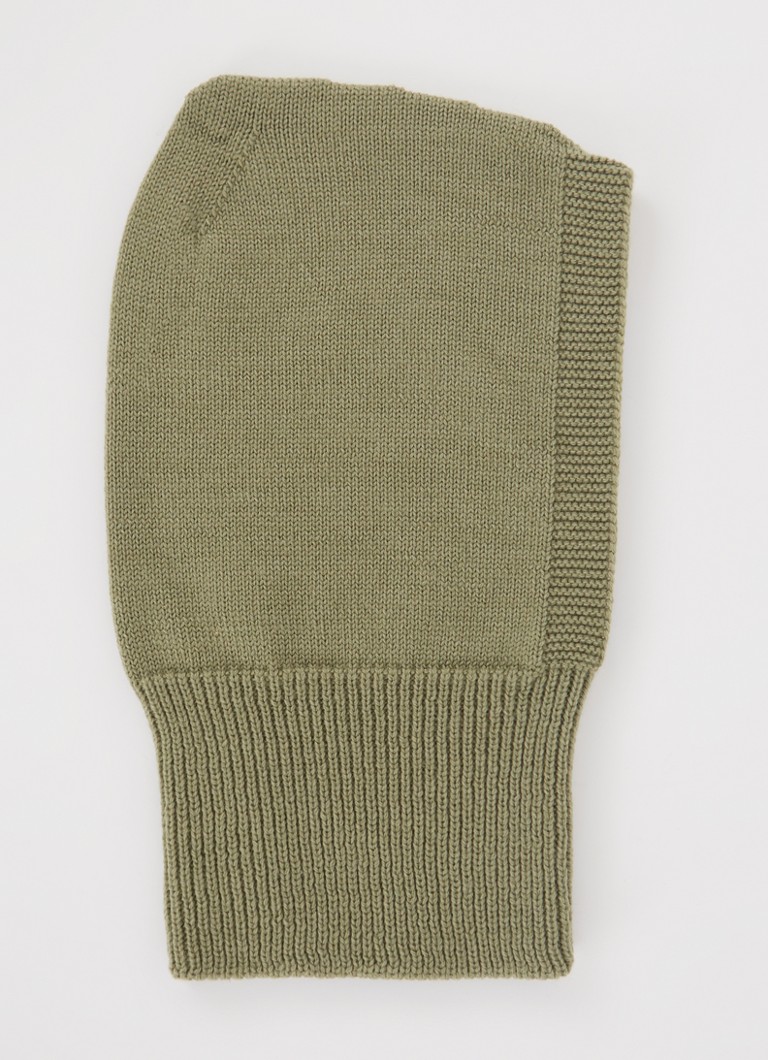 Pălărie tip balaclava din tricot fin Hvid