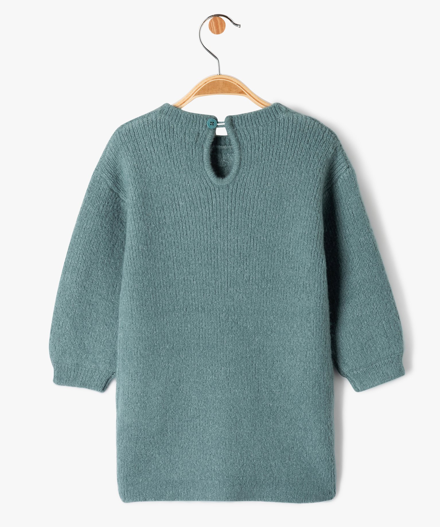 Robe pull en maille douce à relief bébé fille bleu | GEMO