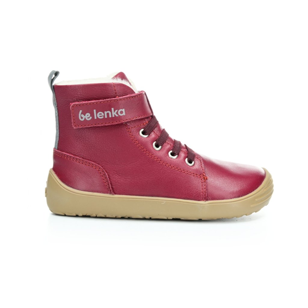 Be Lenka Winter Kids Dark Cherry Red Winter-Barfußschuhe