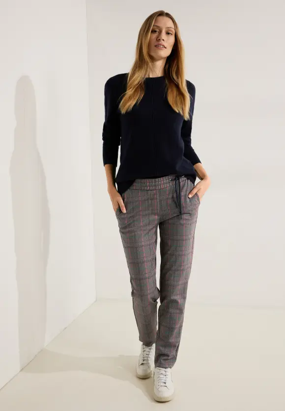 CECIL Karierte Casual Fit Hose