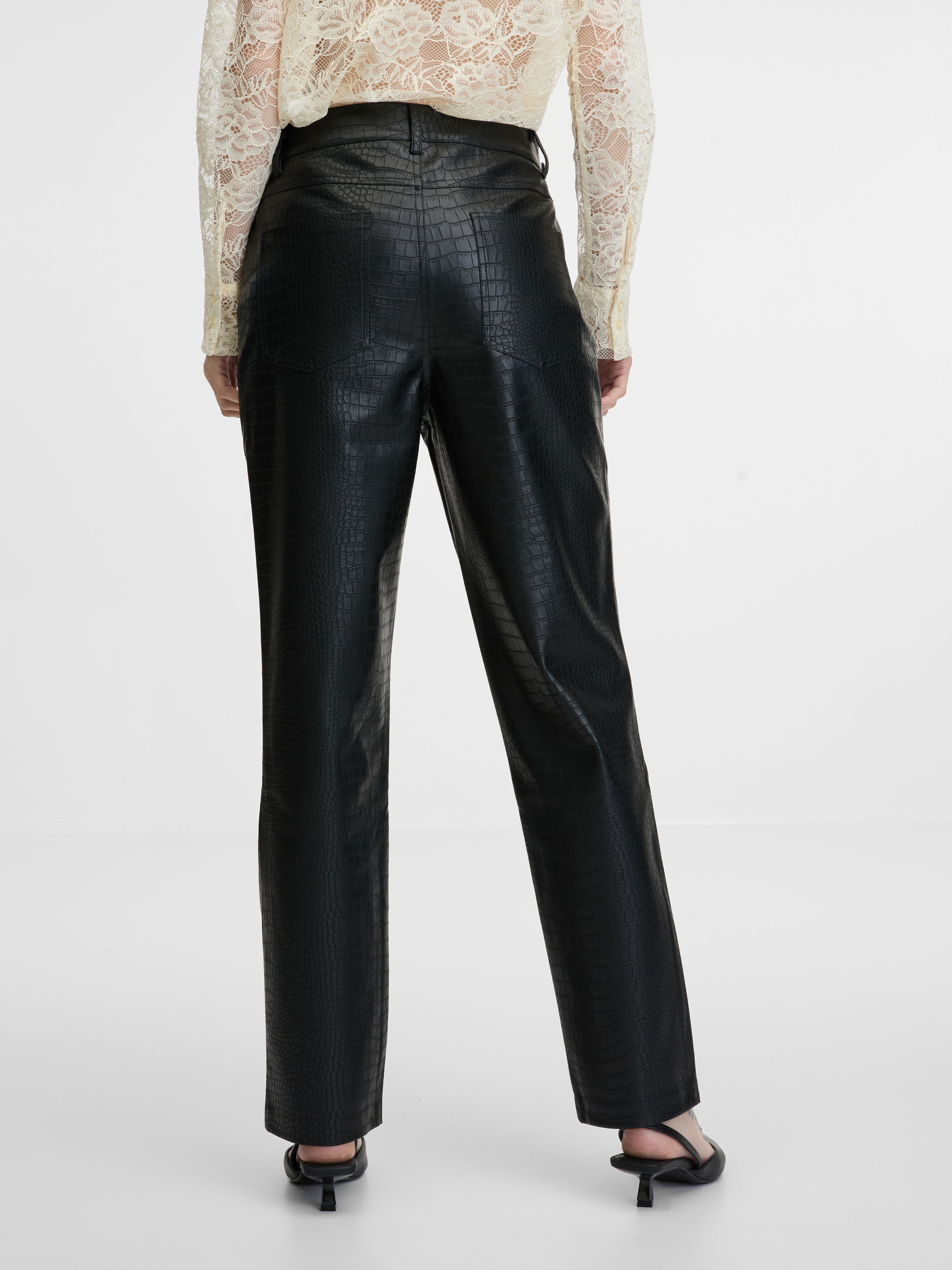 Schwarze Damen-Kunstlederhose ORSAY