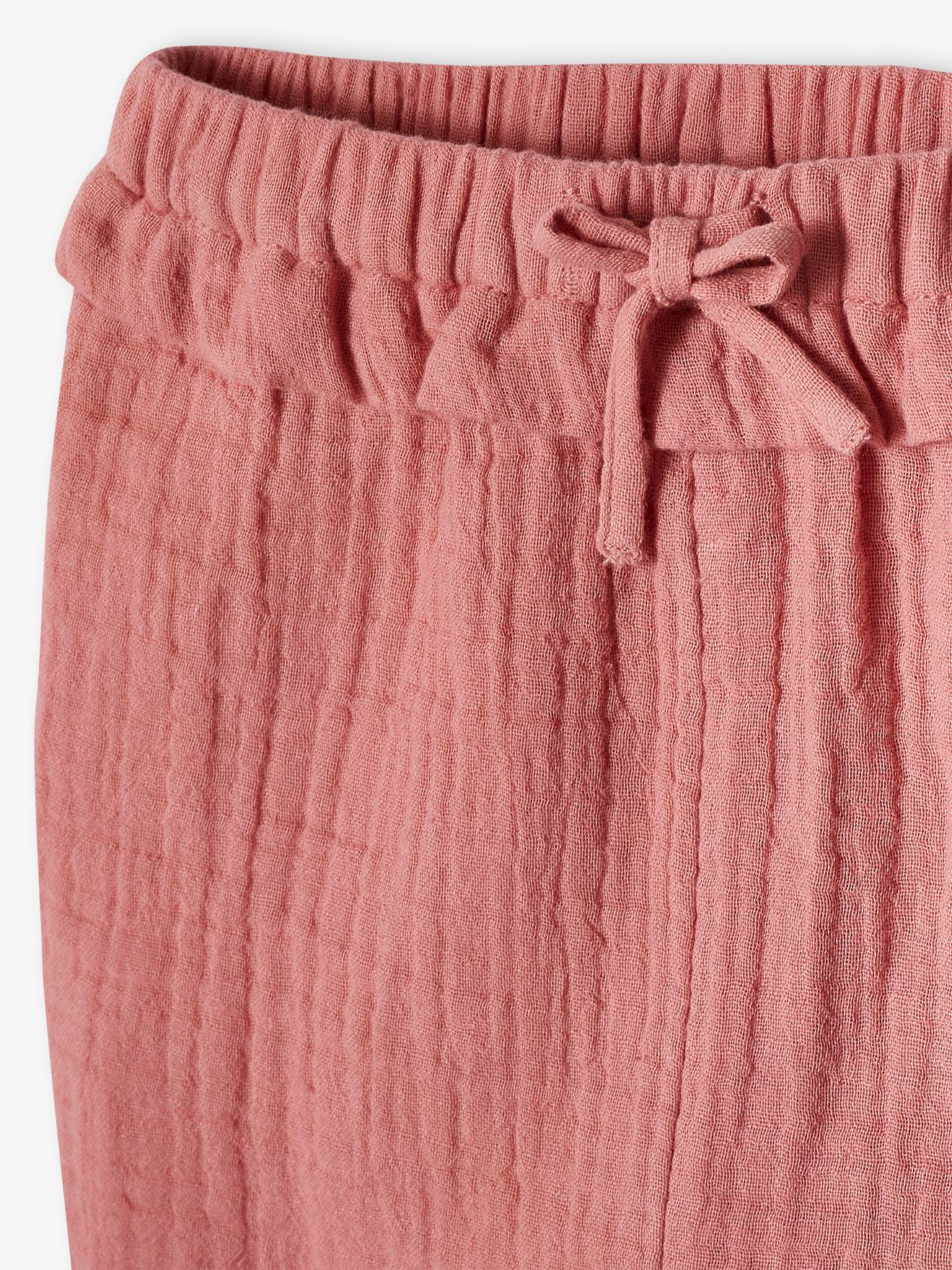 Vertbaudet Baby Hose aus Musselin - zartrosa