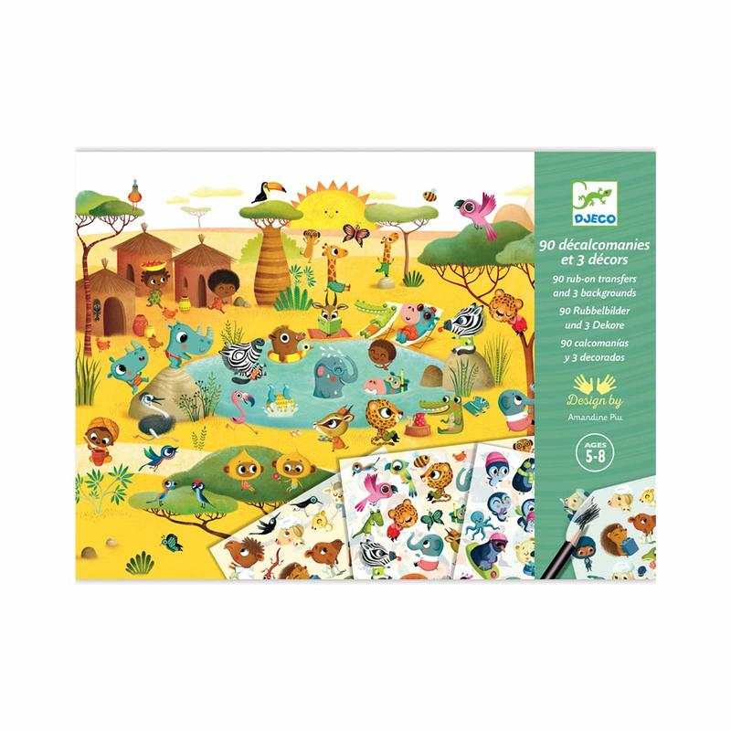 Décalcomanies Savane, désert et pôle nord, c'est la fête ! Djeco