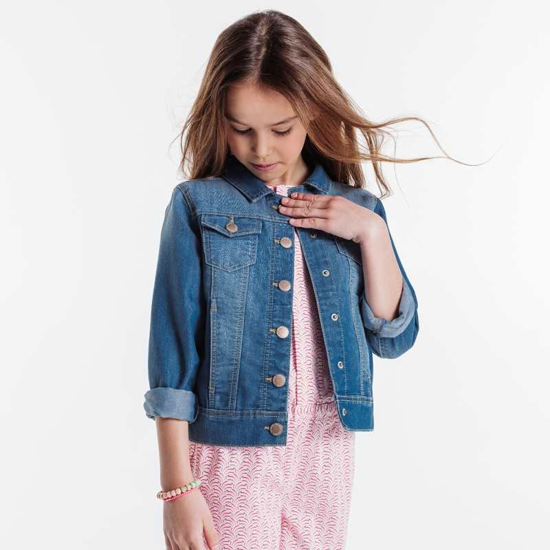 Veste en jean bleu fille