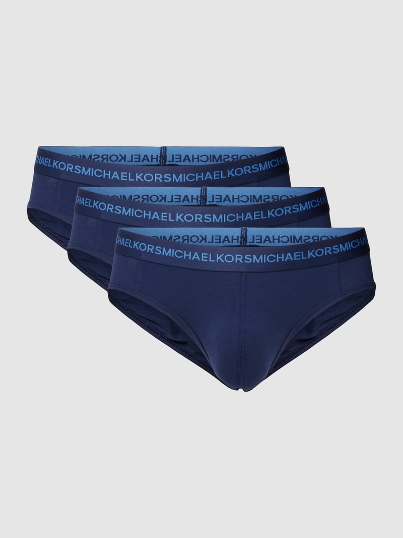 Slip mit Label-Details Modell 'SUPREME' im 3er-Pack in marineblau
