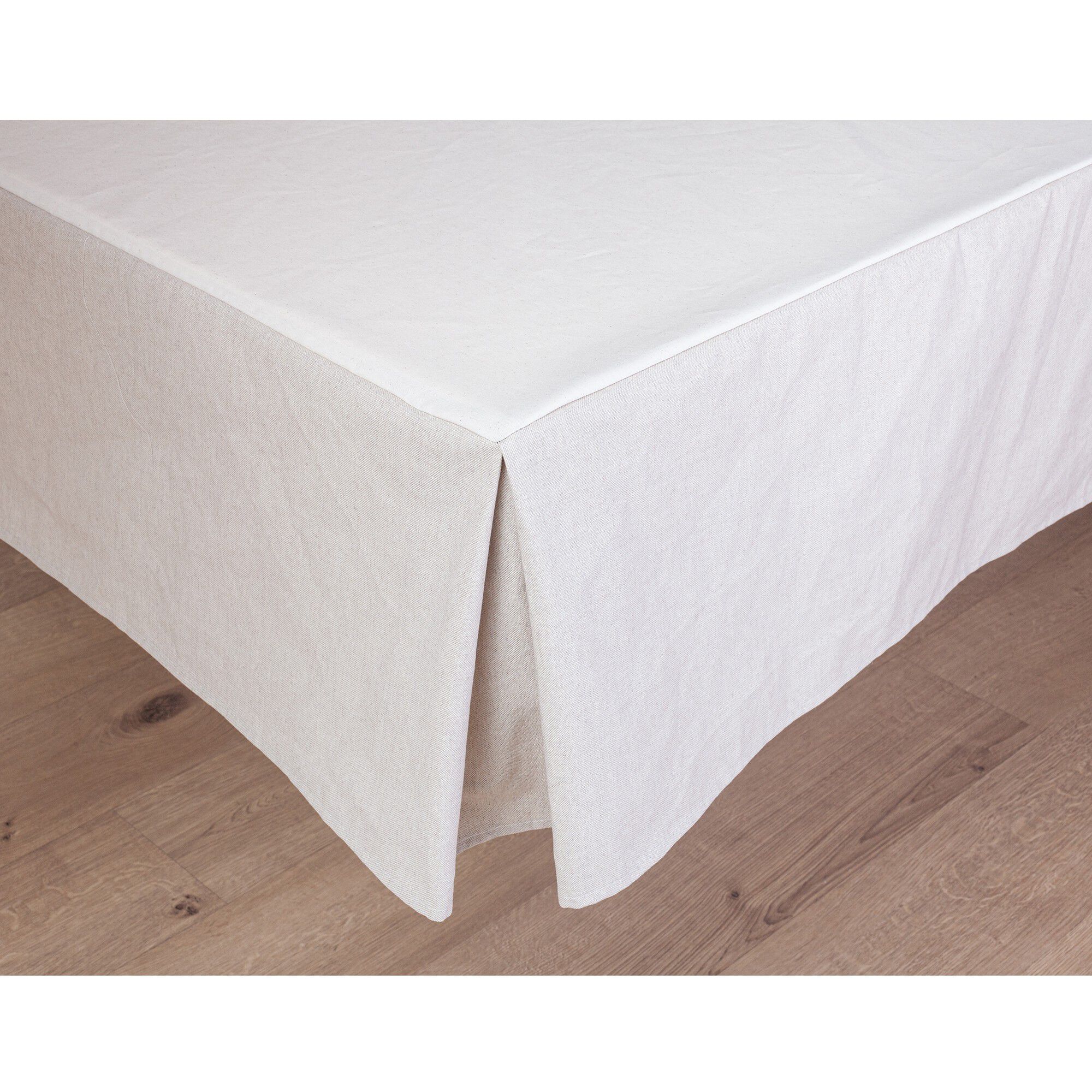 Cache-sommier effet lin coton