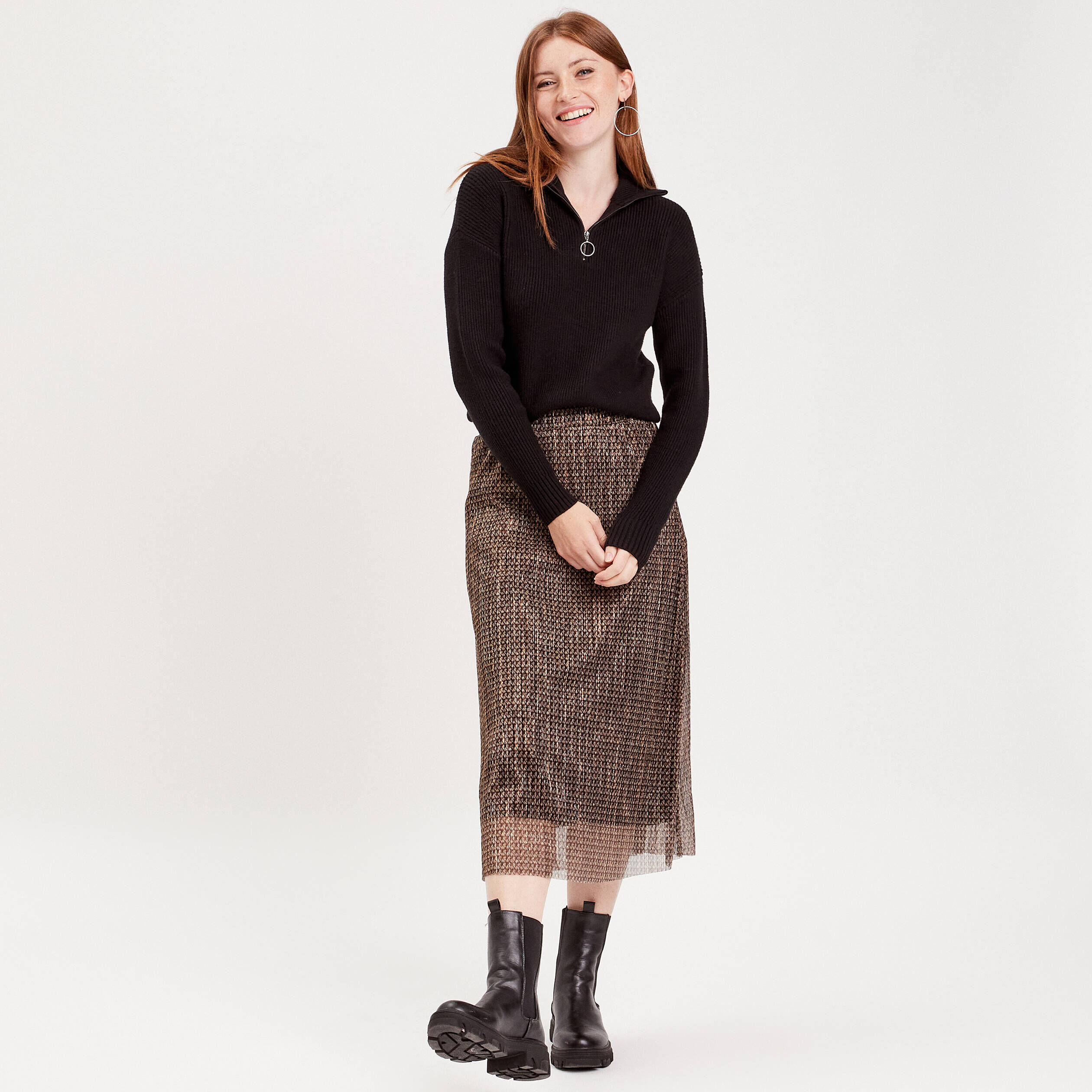 Pull col camionneur noir femme | Cache Cache