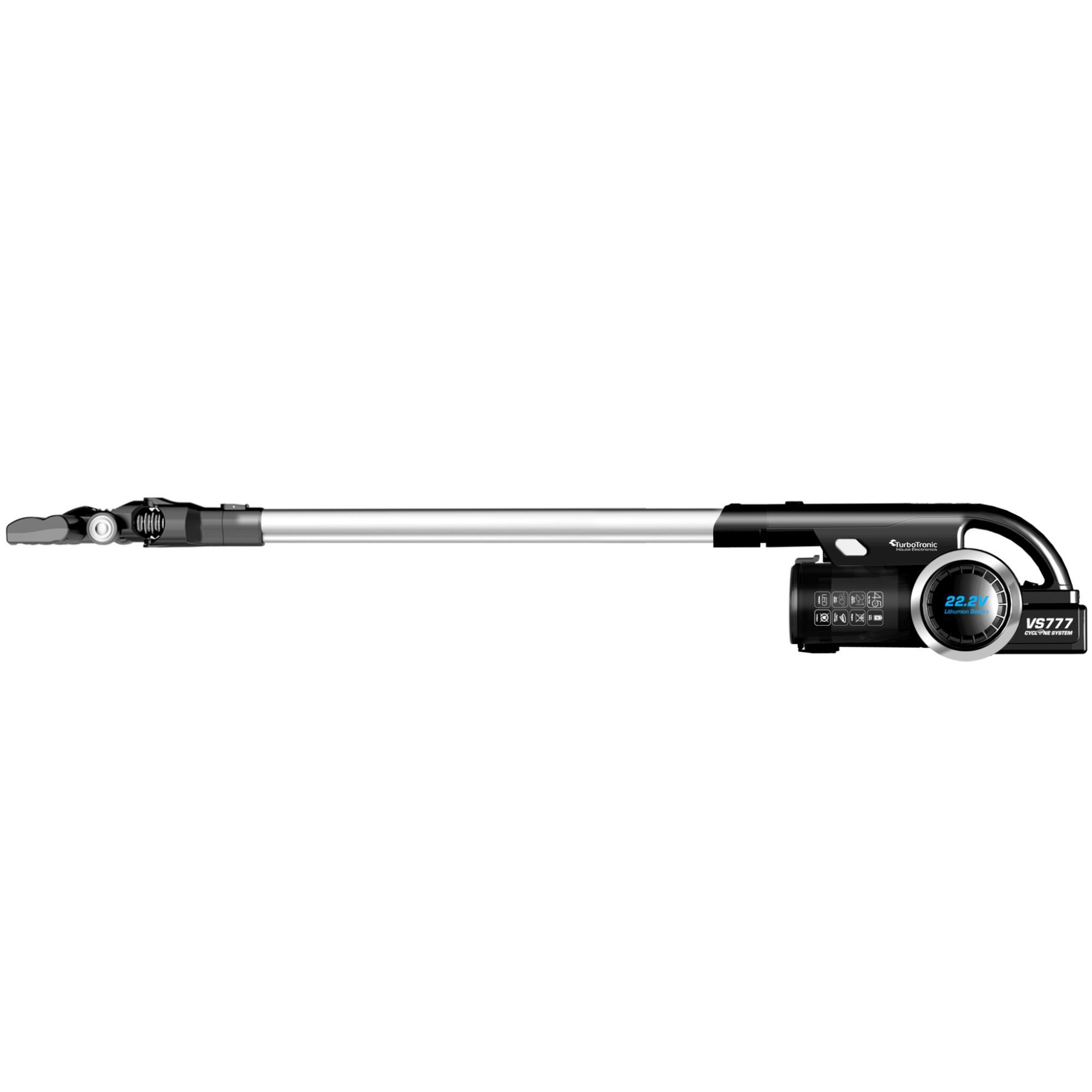 TurboTronic by Z-Line Akku-Hand-und Stielstaubsauger 8 kpa, 45 Min. Laufzeit, ultra-Leichtgewicht Boden Staubsauger, 120 W, beutellos, kabelloser Handsauger mit Wandhalterung