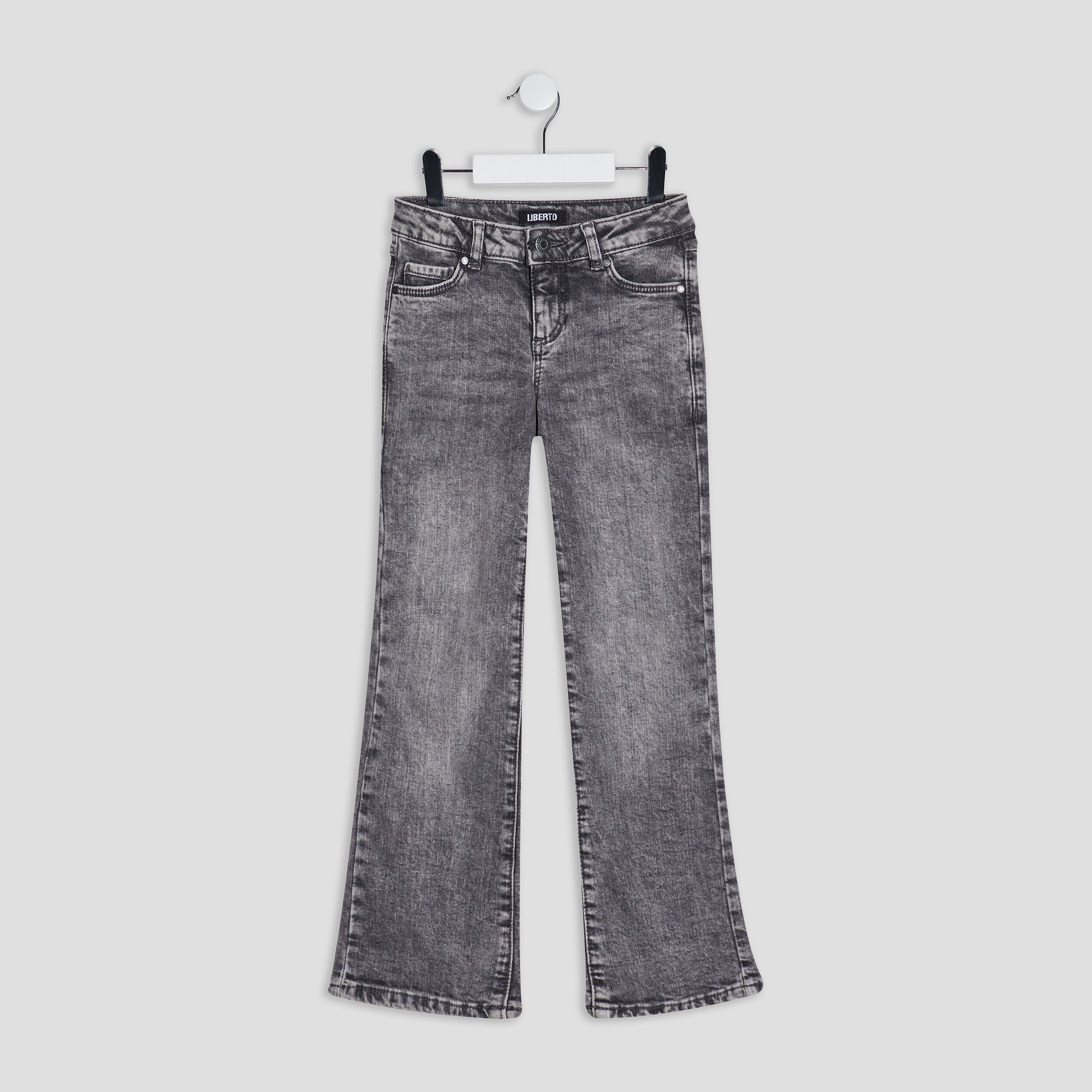 Jeans flare denim noir fille | La Halle