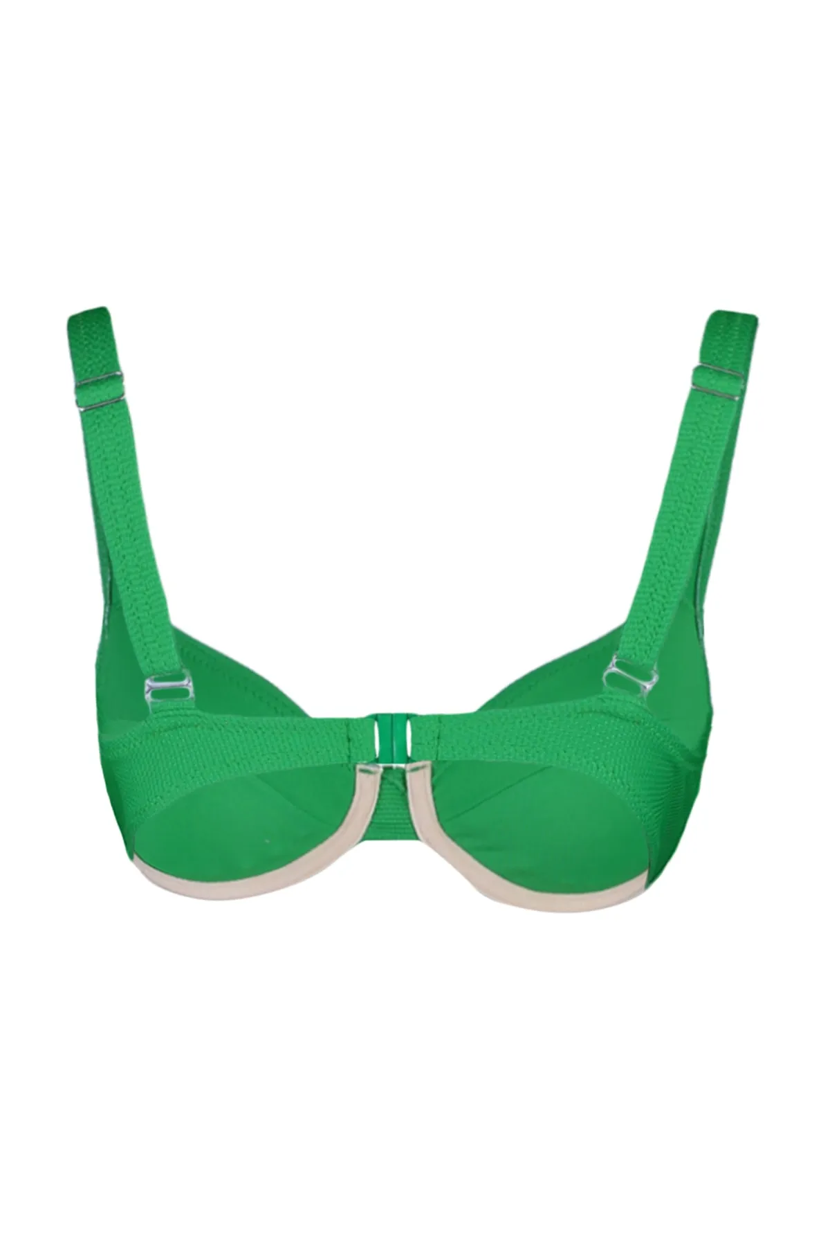 Trendyol Collection  Grünes strukturiertes Bügel-Bikinioberteil TBESS23BU00066