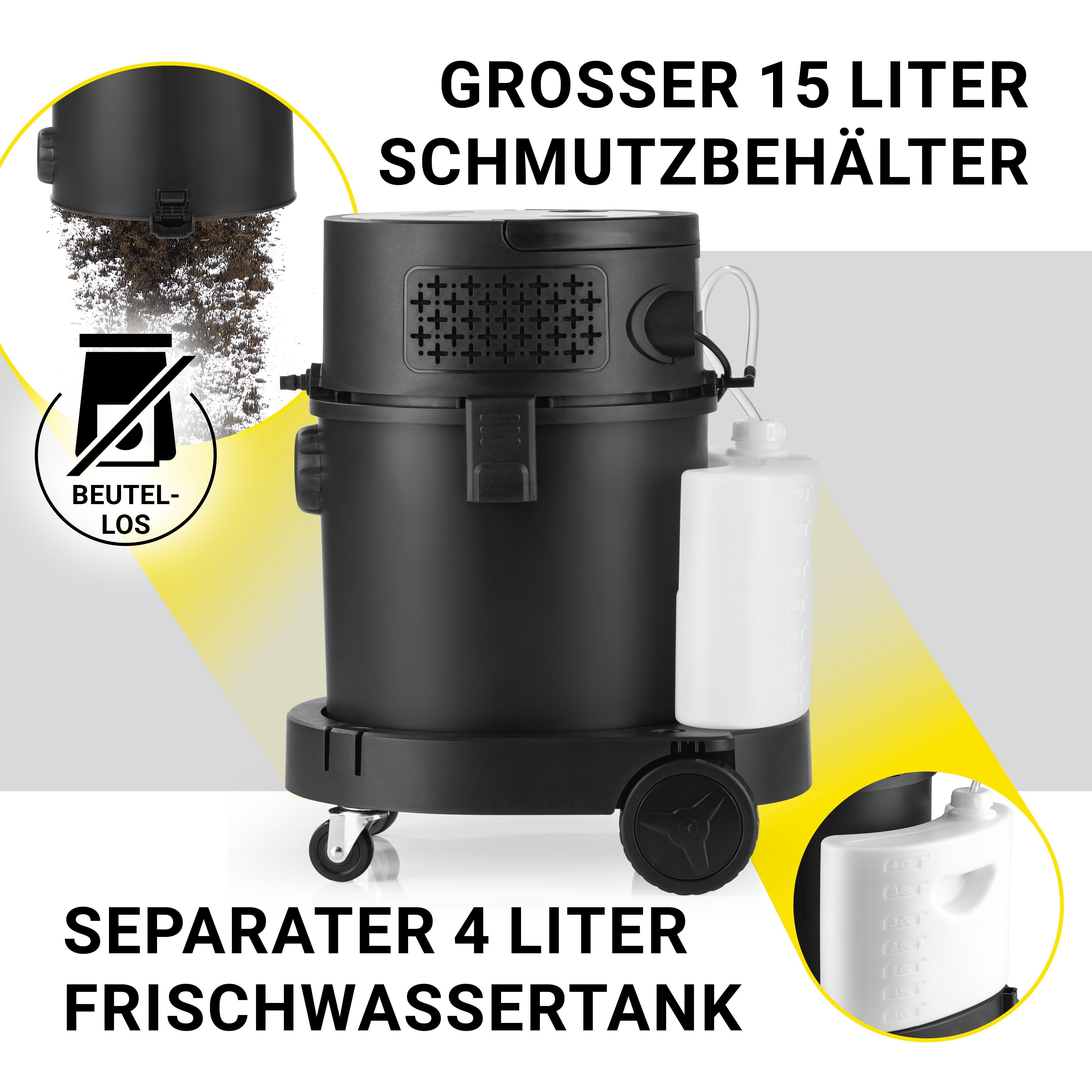 N8WERK Teppichreinigungsgerät Sprüh- und Waschsauger Power Clean, 1200 W, Waschsauger Teppichreiniger Shampoonierer Teppich
