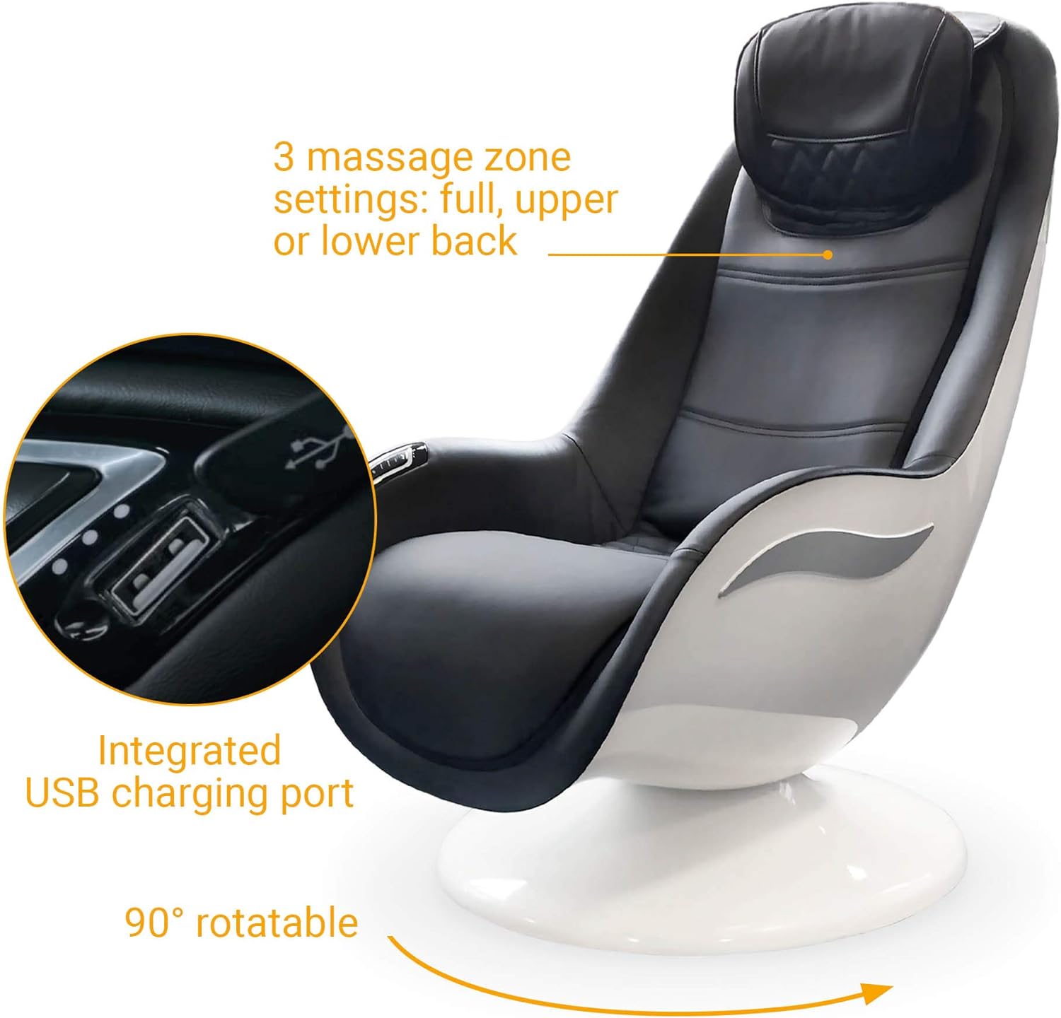 medisana RS 650 Lounge Chair, sillón de masaje con 6 tipos de masaje diferentes y masaje cervical, masaje sueco con 3 niveles de intensidad y conexión de carga USB