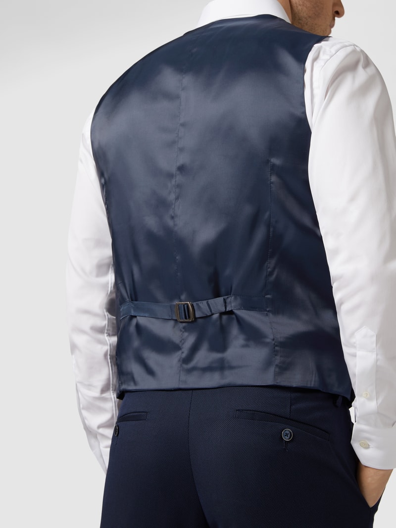Slim Fit Weste mit Webmuster in marineblau