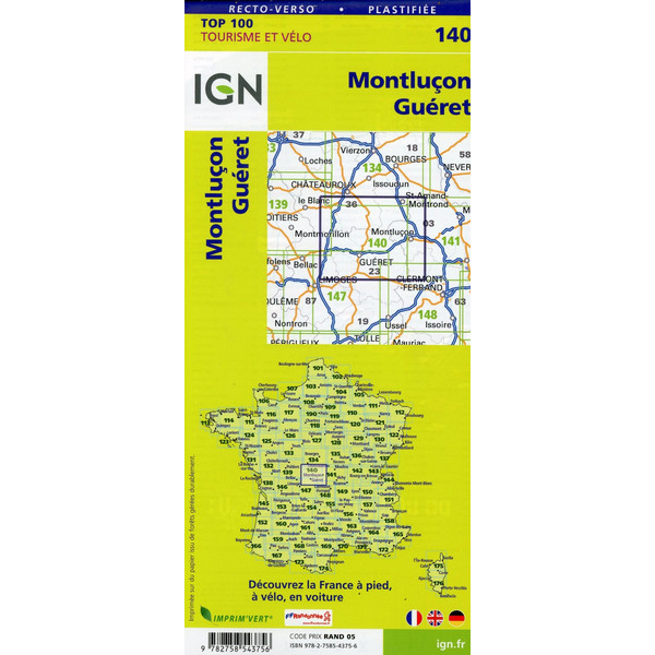 Montluçon Guéret 1:100 000 - Karte