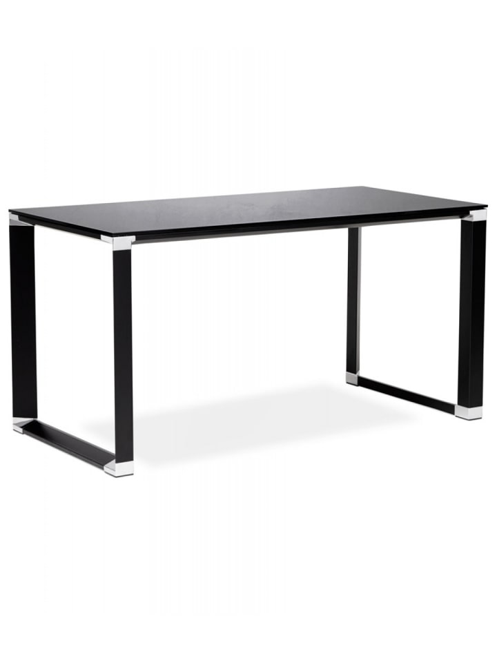 KADIMA DESIGN Chefschreibtisch aus Glas und Metall | Moderner Stil in Schwarz günstig kaufen