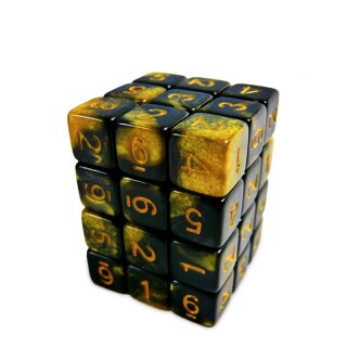 Spielwürfel W6 - Bernstein Marmor 12 mm (36)