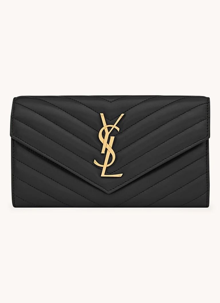 Portofel din piele de miel matlasată Saint Laurent Cassandre