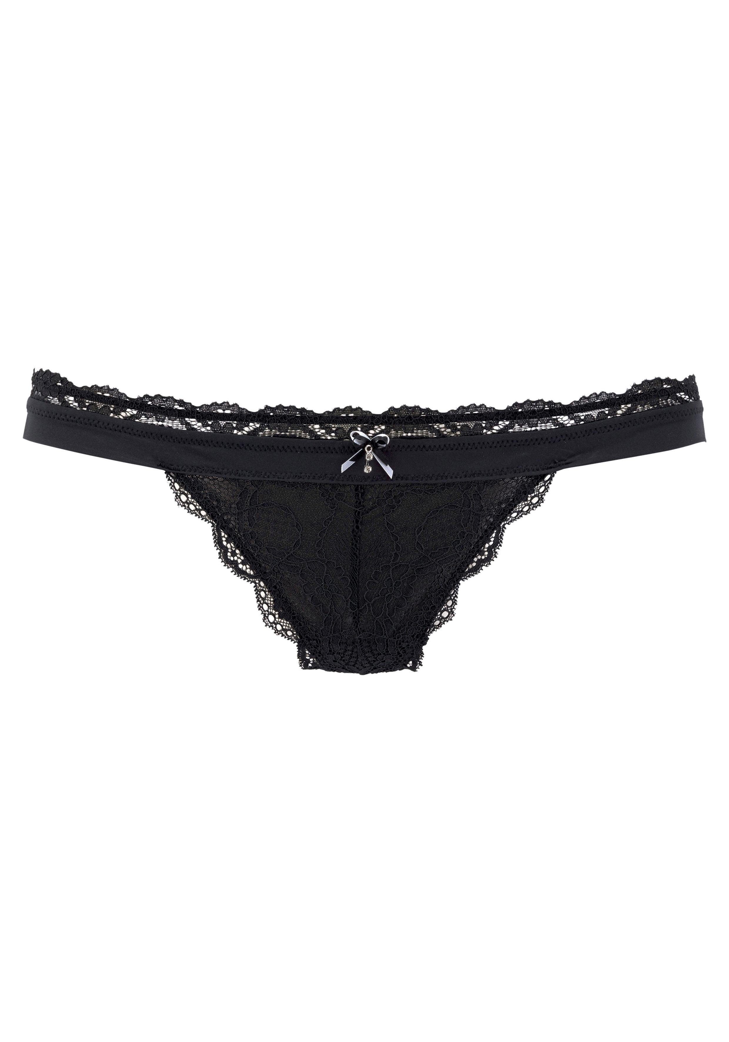 LASCANA String Premium Dessous mit floraler Spitze