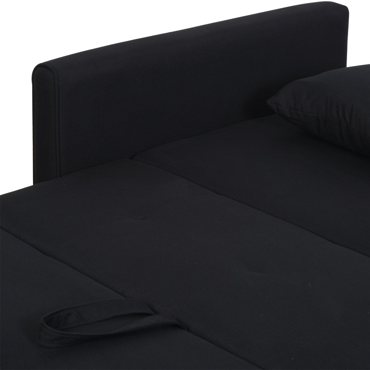 HOMCOM Schlafsofa 2-Sitzer Sofa Polstersofa mit Stauraum, Rückenkissen Kohlegrau