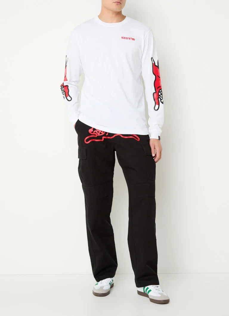 Tricou cu mânecă lungă și logo-ul Running Dog ICECREAM