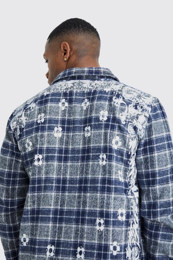 Karohemd mit Bandana-Print