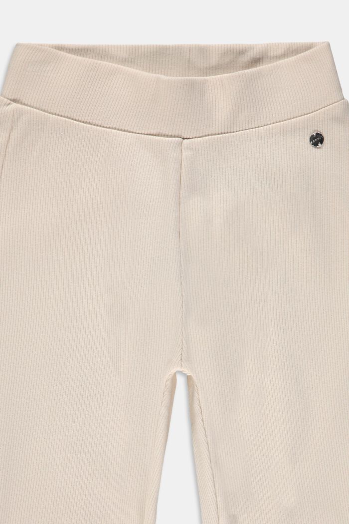 Gerippte Baumwoll-Leggings mit Schlitzen