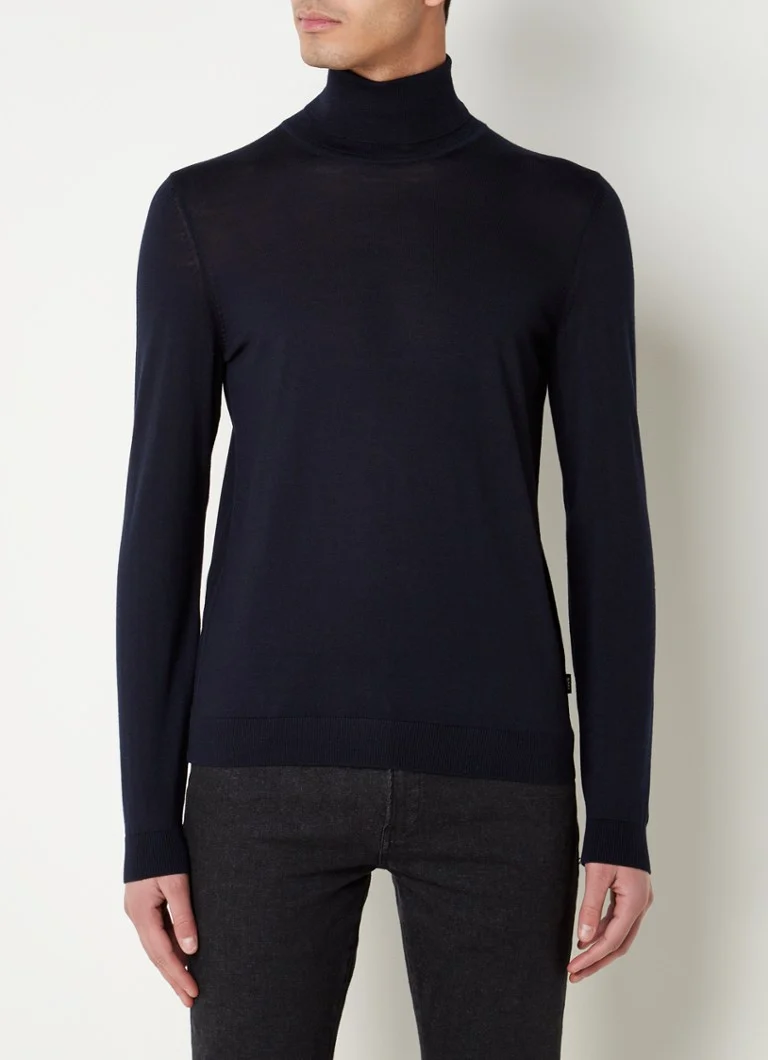 HUGO BOSS Musso-P fine-knit turtleneck sweater made of virgin wool