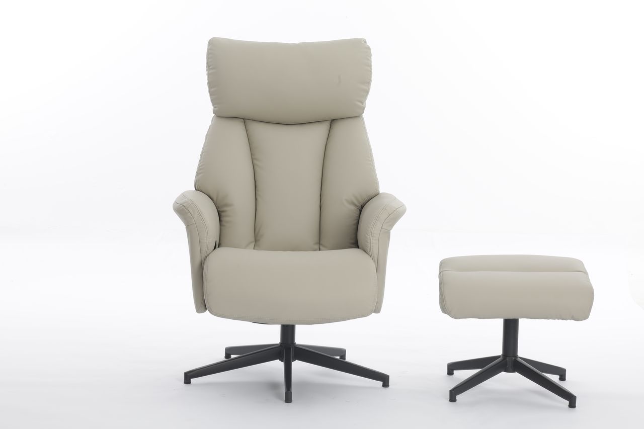 Happy Home Happy Home gepolsteter Relaxsessel mit Hocker HWP61-BEI beige