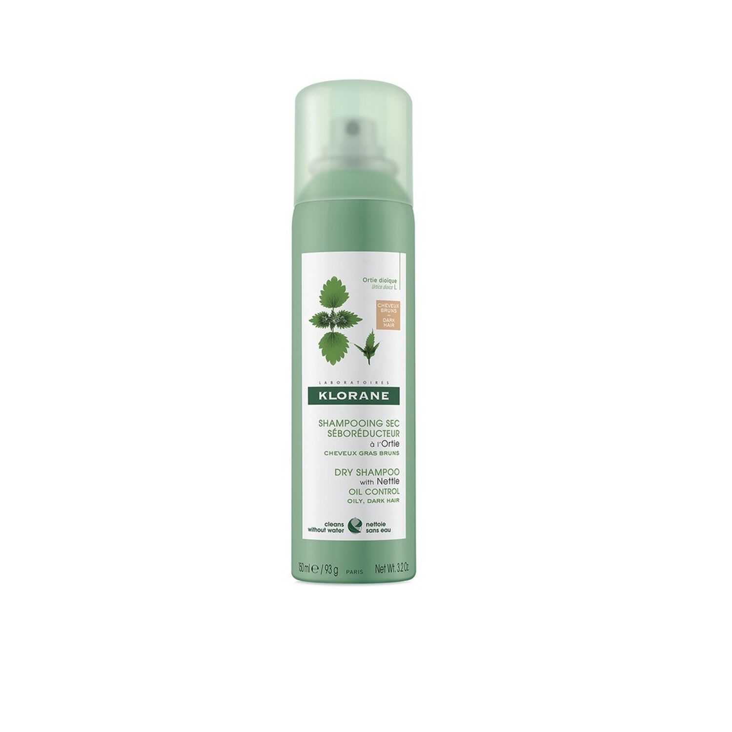 Klorane Shampoing Sec Teinté Ortie - Cheveux Chatains à Bruns - 150 ml