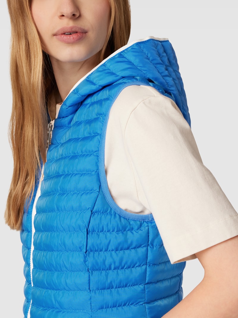 Steppweste mit Kapuze in royalblau