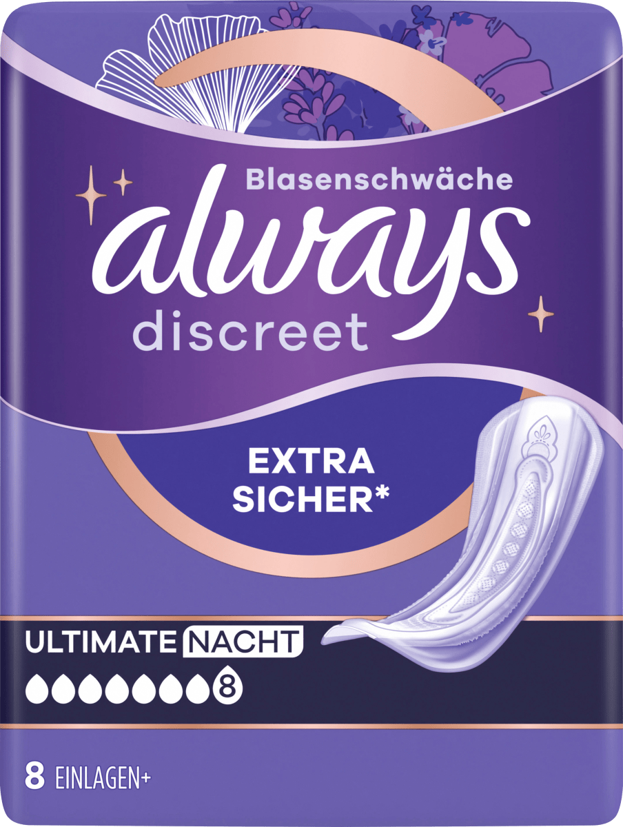 discreet Inkontinenz Ultimate Nacht, 8 St