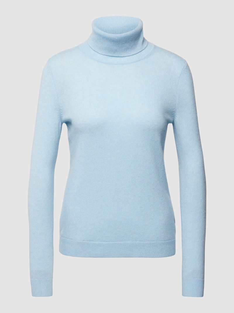Kaschmirpullover in melierter Optik in bleu