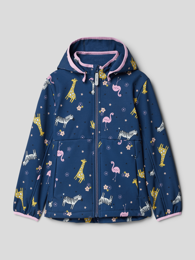 Jacke mit Allover-Muster Modell 'MALTA' in blau