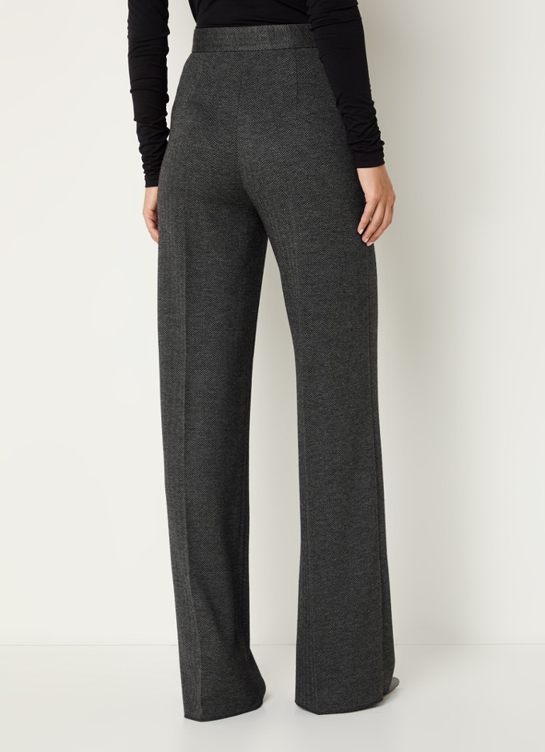 MaxMara Angora high waist loose fit trousers in wool blend