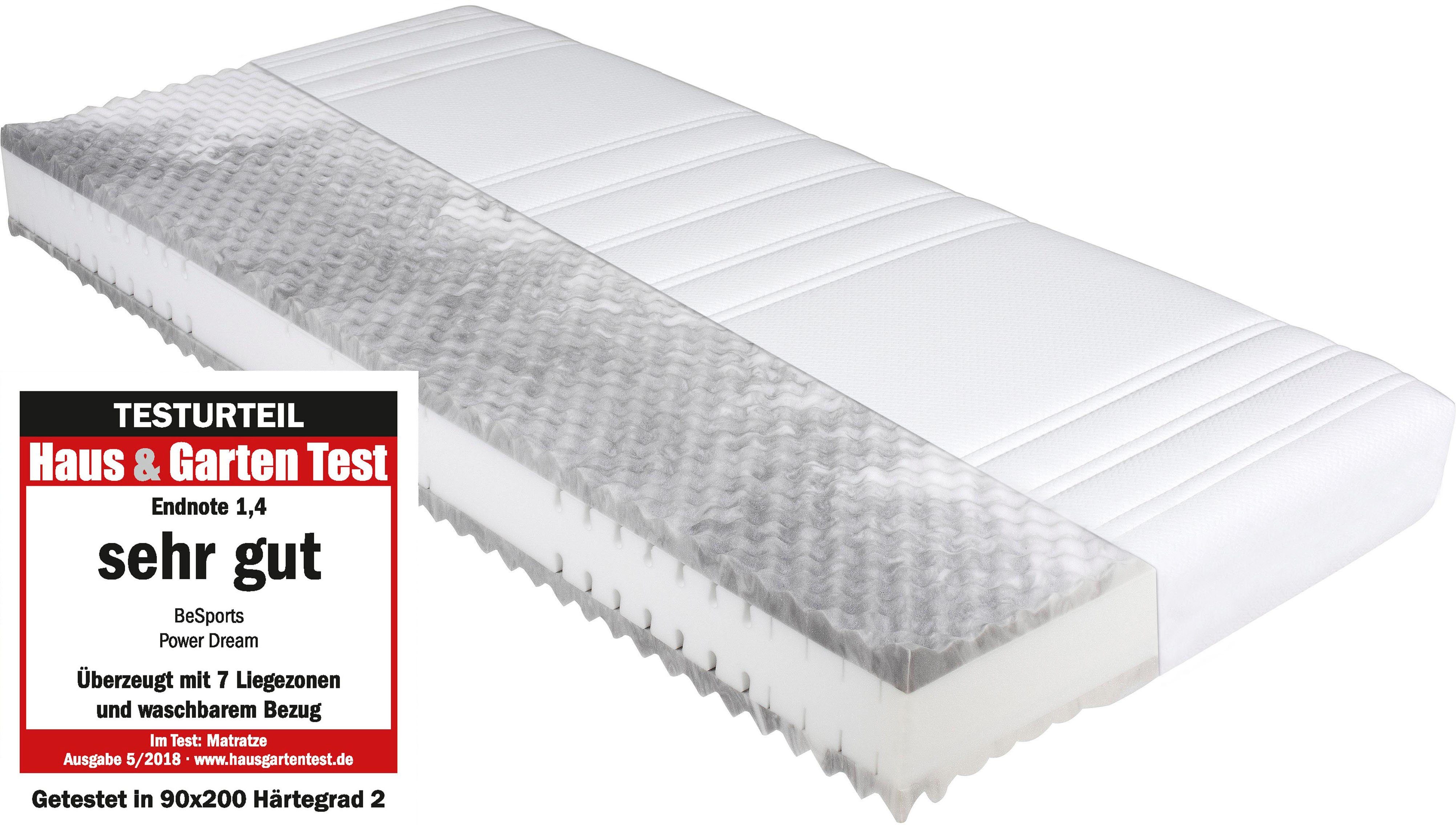 Komfortschaummatratze Power Dream, Beco, 21 cm hoch, Matratze in 90x200, 140x200 cm und weiteren Größen erhältlich