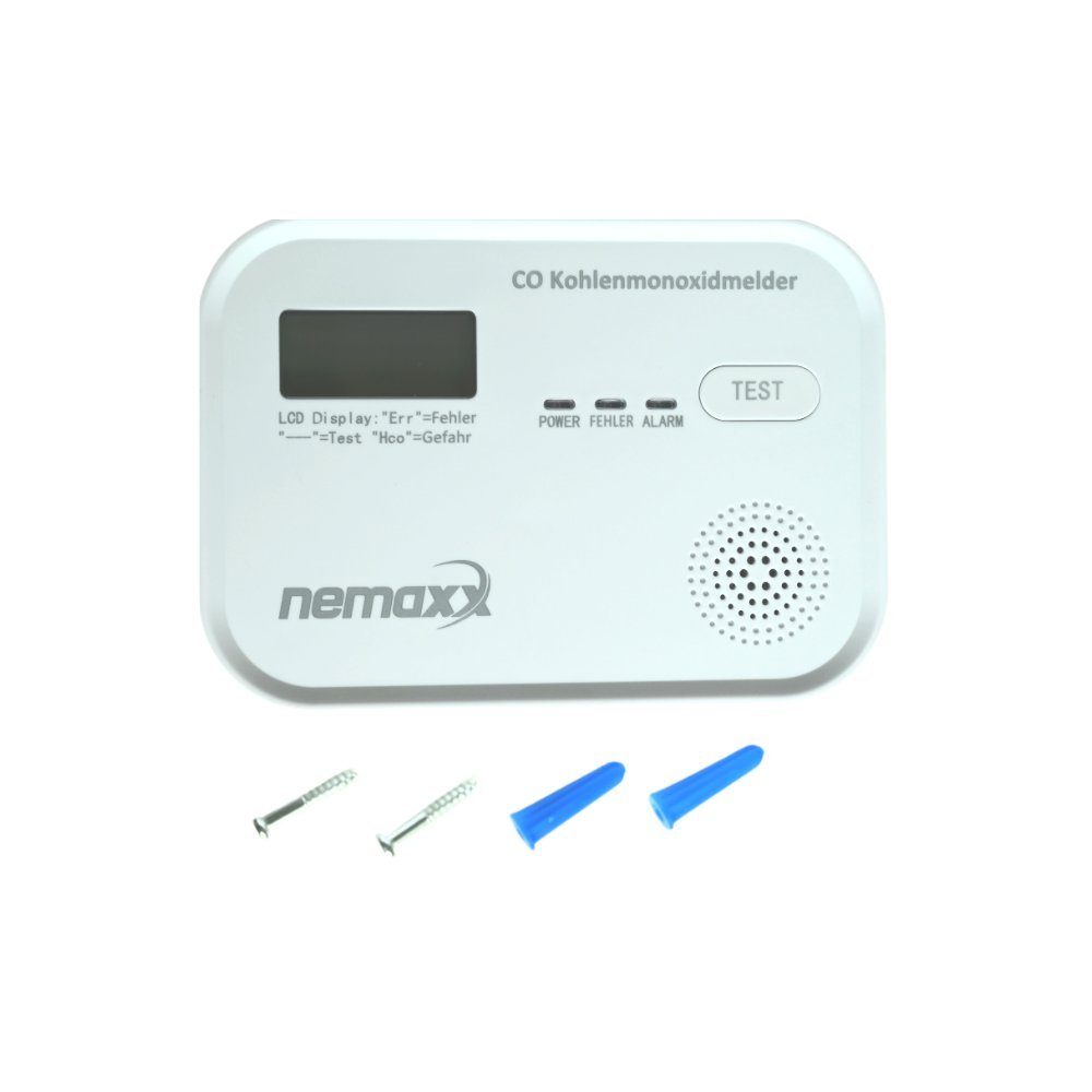 NEMAXX Kohlenmonoxid Gasmelder Gaswarner nach DIN EN50291 Nemaxx CM18 Rauchmelder