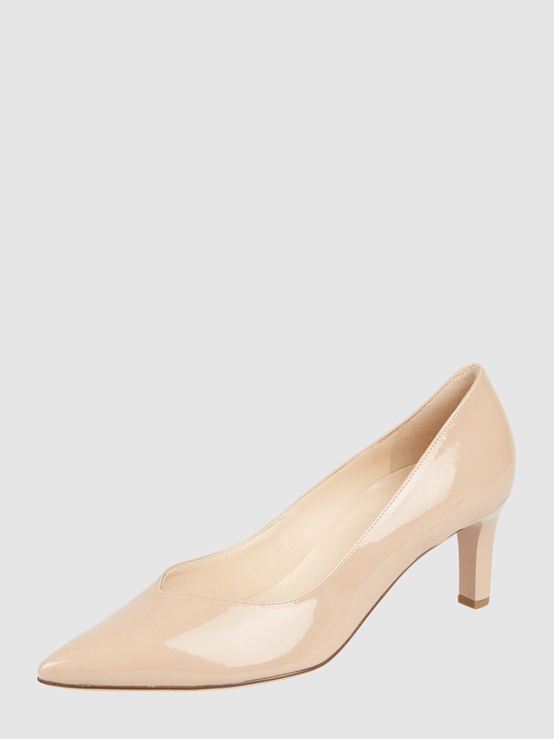 Pumps in Lack-Optik in beige