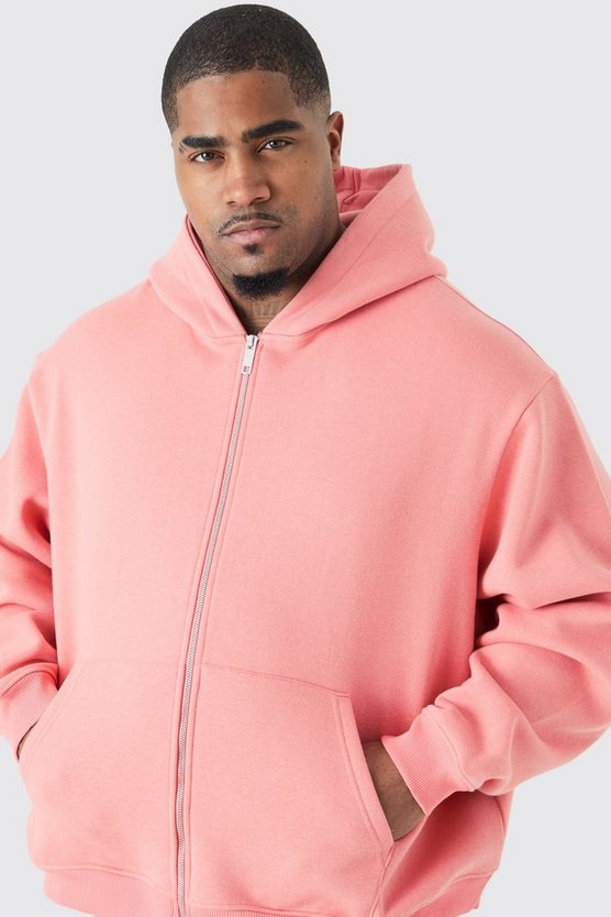 Plus kastiger Oversize Hoodie mit Reißverschluss