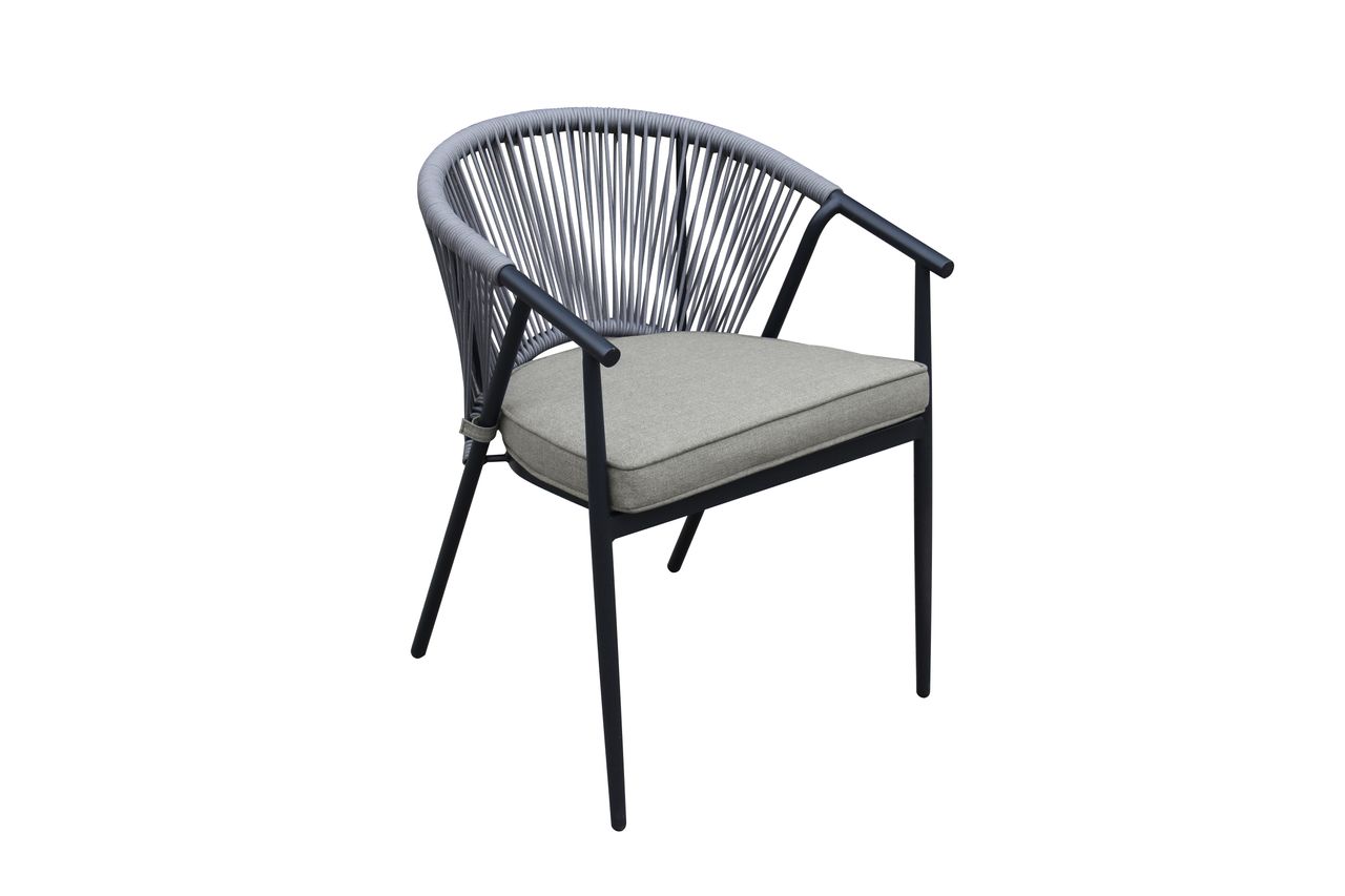 Happy Home Happy Home 5 tlg. Dining Set HGS54-GRA mit Sitzkissen in grau und beige
