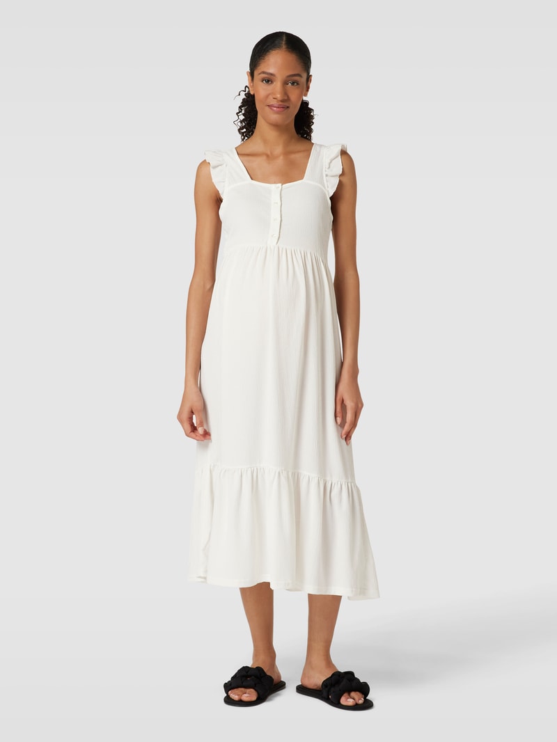 Umstands-Kleid mit kurzer Knopfleiste in weiß